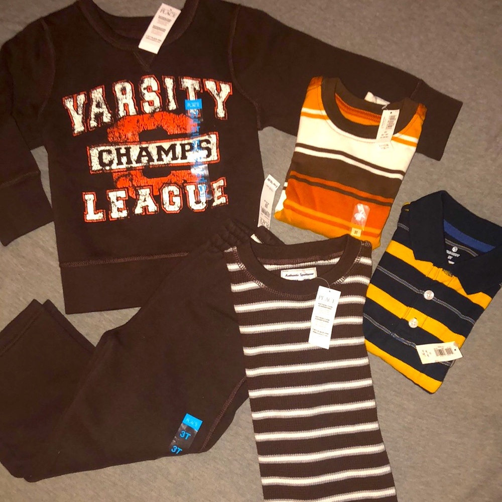 Old Navy The Children’s Place Boy’s Size 3T 5 Pc Clothing Lot All New With Tags